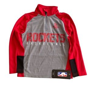 NBA Houston Rockets kids quarter zip pullover small red and gray